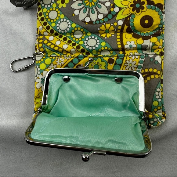 Vera Bradly Wallet Lemon Parfait Yellow Green Coastal Colorful Womens Paisley - Picture 3 of 6